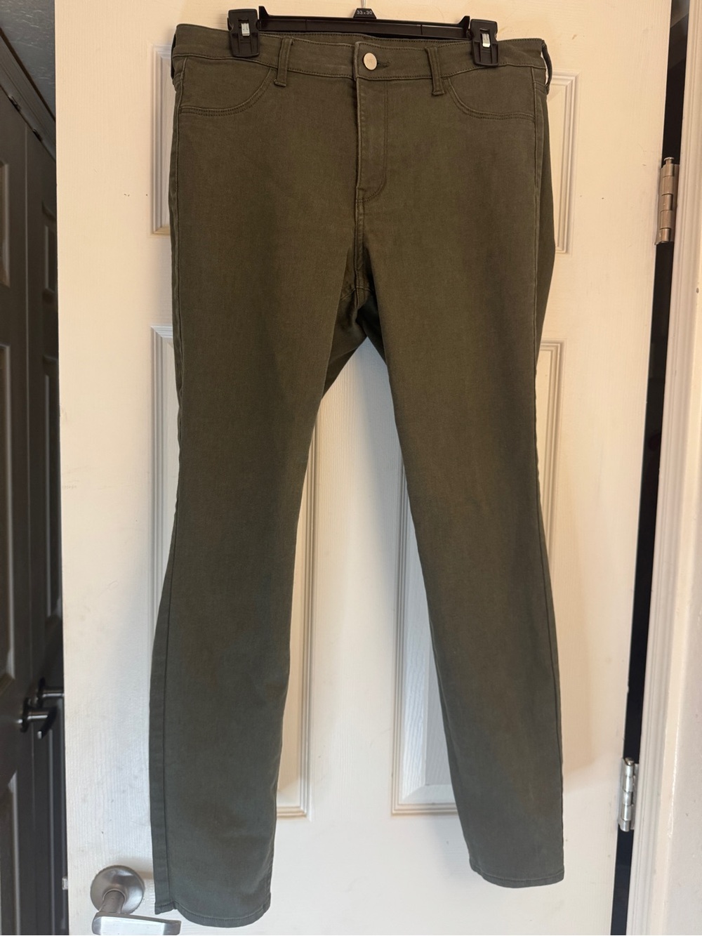 Men's Olive Green Slim Ankle Pants-H&M